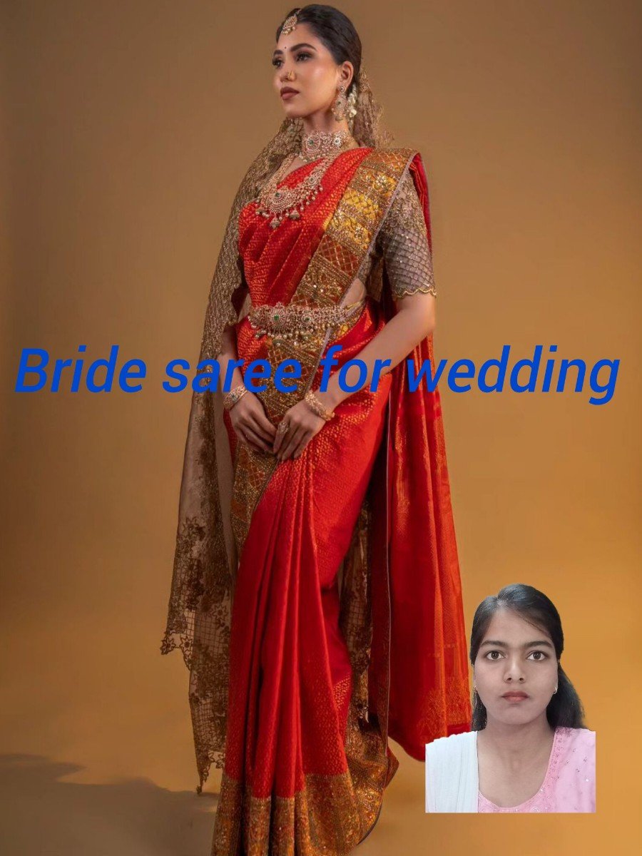 bride saree, wedding saree,